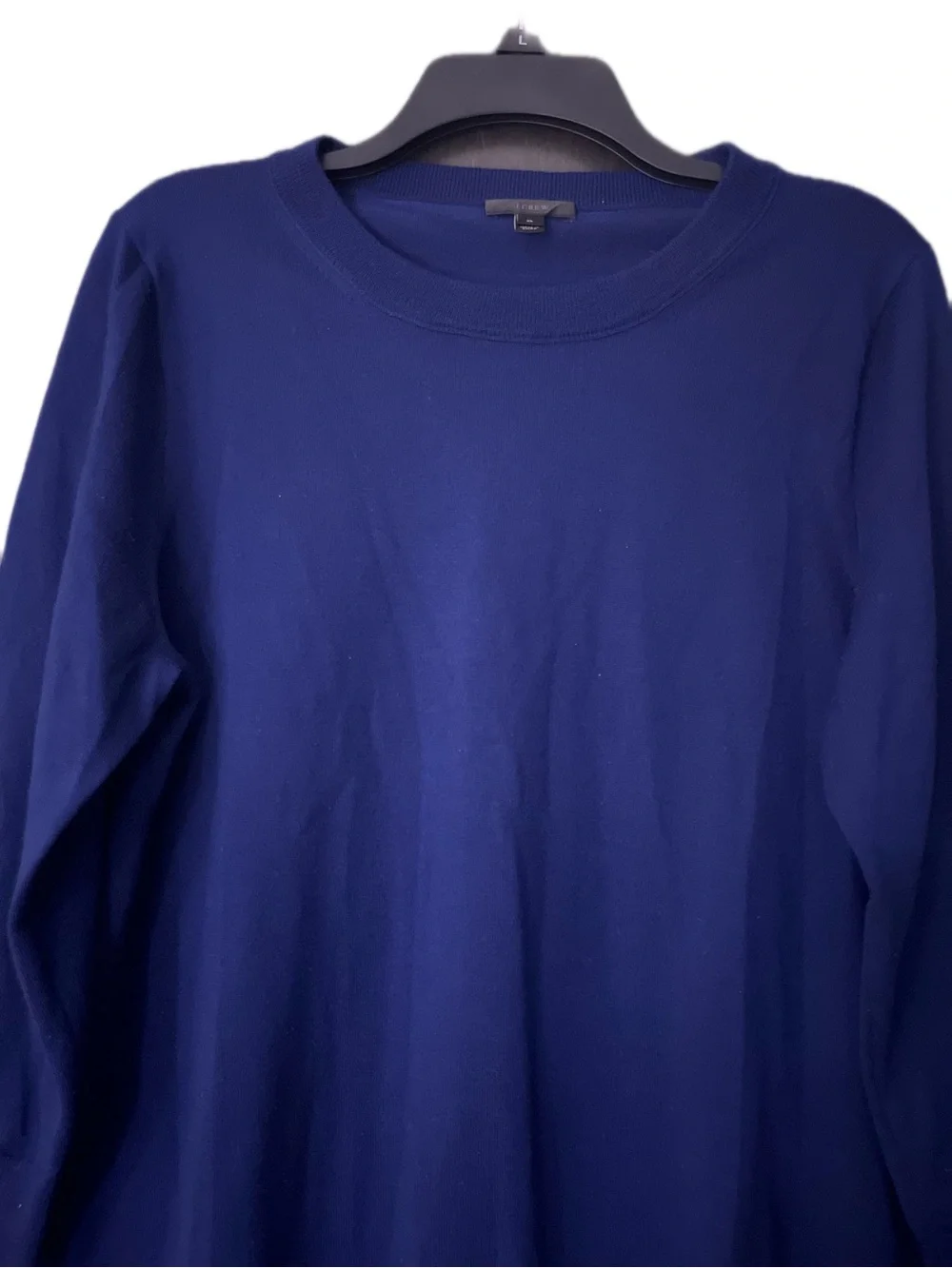 J.Crew Navy Blue Merino wool Tippe Sweater 3/4 Sleeve Size XL Classic Timeless